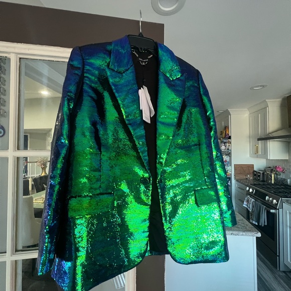 Shimmering Green and Blue Women's Jacket - Picture 2 of 4